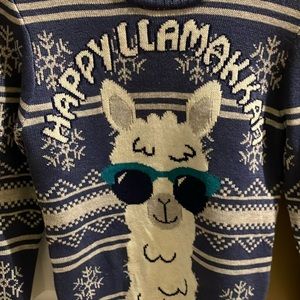 Hanukkah ugly sweater “Happy Llamakkah” adult small (fits like XS)
